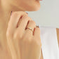 Zonvormige Trio Witte Diamanten Ring Voor Valentijnsdag Geschenk, Handgemaakte 14k 18k Massief Gouden Gebogen Zonsopgang Band Ring