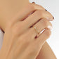 Minimalistische Ring Met Witte Diamanten Futuristische Ring, Eenvoudige Handgemaakte 14k Solitaire Massief Gouden Ring