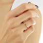 Minimalistische Ring Met Groene Smaragd Diamanten Futuristische Ring, Eenvoudige Handgemaakte 14k Solitaire Massief Gouden Ring
