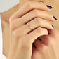 Minimalistische Ring Met Groene Smaragd Diamanten Futuristische Ring, Eenvoudige Handgemaakte 14k Solitaire Massief Gouden Ring