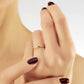 Minimalistische Ring Met Zwarte Diamanten Futuristische Ring, Eenvoudige Handgemaakte 14k Solitaire Massief Gouden Ring