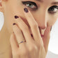 Blauwe Saffier Kralen Kruis Gouden Minimalistische Cluster Ring