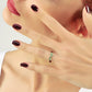 Honingraat Emaille Groene Smaragd Diamanten Ring, Handgemaakte Zeshoekige Gebogen Custom Design Ring Voor Trouwdag