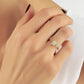 Handgemaakte 14k Massief Gouden Baguette Cluster Diamanten Ring, Vierkante Baguette Rn Ronde Gemengde Ring