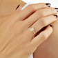 Handgemaakte 14k Massief Gouden Baguette Cluster Diamanten Ring, Vierkante Baguette Rn Ronde Gemengde Ring