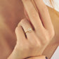 Stokbrood Cluster Diamanten Trouwring, Handgemaakte 14k Massief Gouden En Ronde Cocktailring