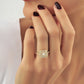 Baguette Cluster Gouden Dames Ring bezet met Diamanten