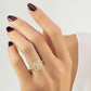 Baguette Cluster Gouden Dames Ring bezet met Diamanten
