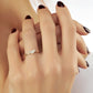 Driehoekige Diamanten Ring, Handgemaakte Driehoek Cluster 14k Gouden Ring, Verlovingsband
