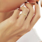 Bloemvormige Minimalistische Cluster Diamanten Gouden Ring