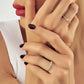 Handgemaakte Echte Diamanten Stokbrood En Ronde Mix Ring, Cluster 14k Massief Gouden Sierlijke En Minimalistische Ring