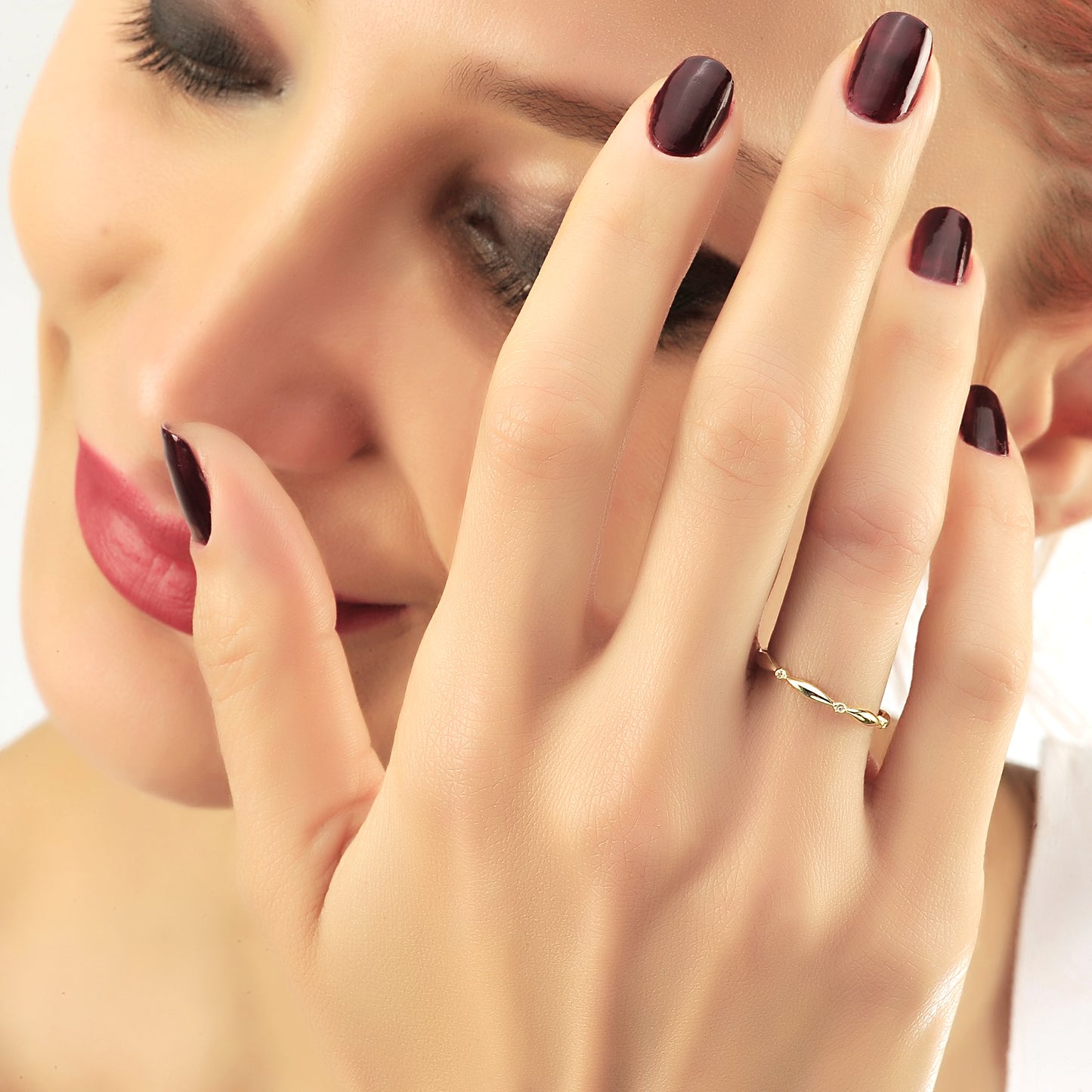 Bandring Minimalistische Diamanten Sierlijke Gouden Ring