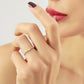 Stokbrood Diamanten Kralen Band Ring, Thiny Diamenten 14k Massief Gouden Ring Voor Verlovingshuwelijk