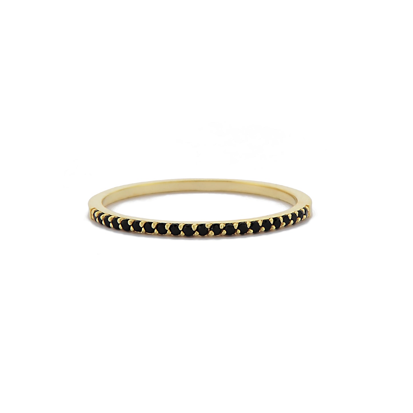 1,10 mm Zwart Diamanten Minimalistische Gouden Dames Ring