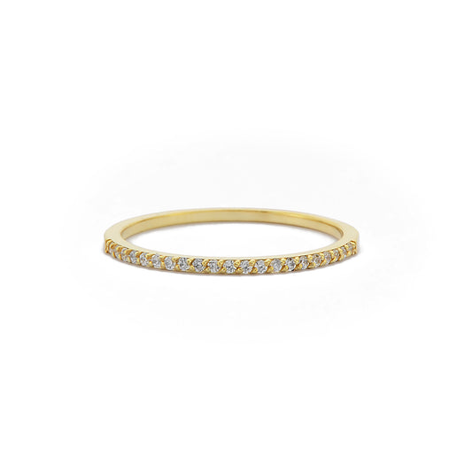 1,10 mm Witte Diamanten Band Minimalistische Gouden Dames Ring