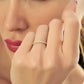 1,30 mm Witte Diamanten Band Minimalistische Gouden Dames Ring