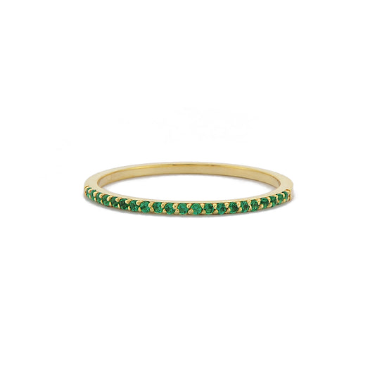 1,10 mm Groene Smaragd Ring, Minimalistische Gouden Dames Ring