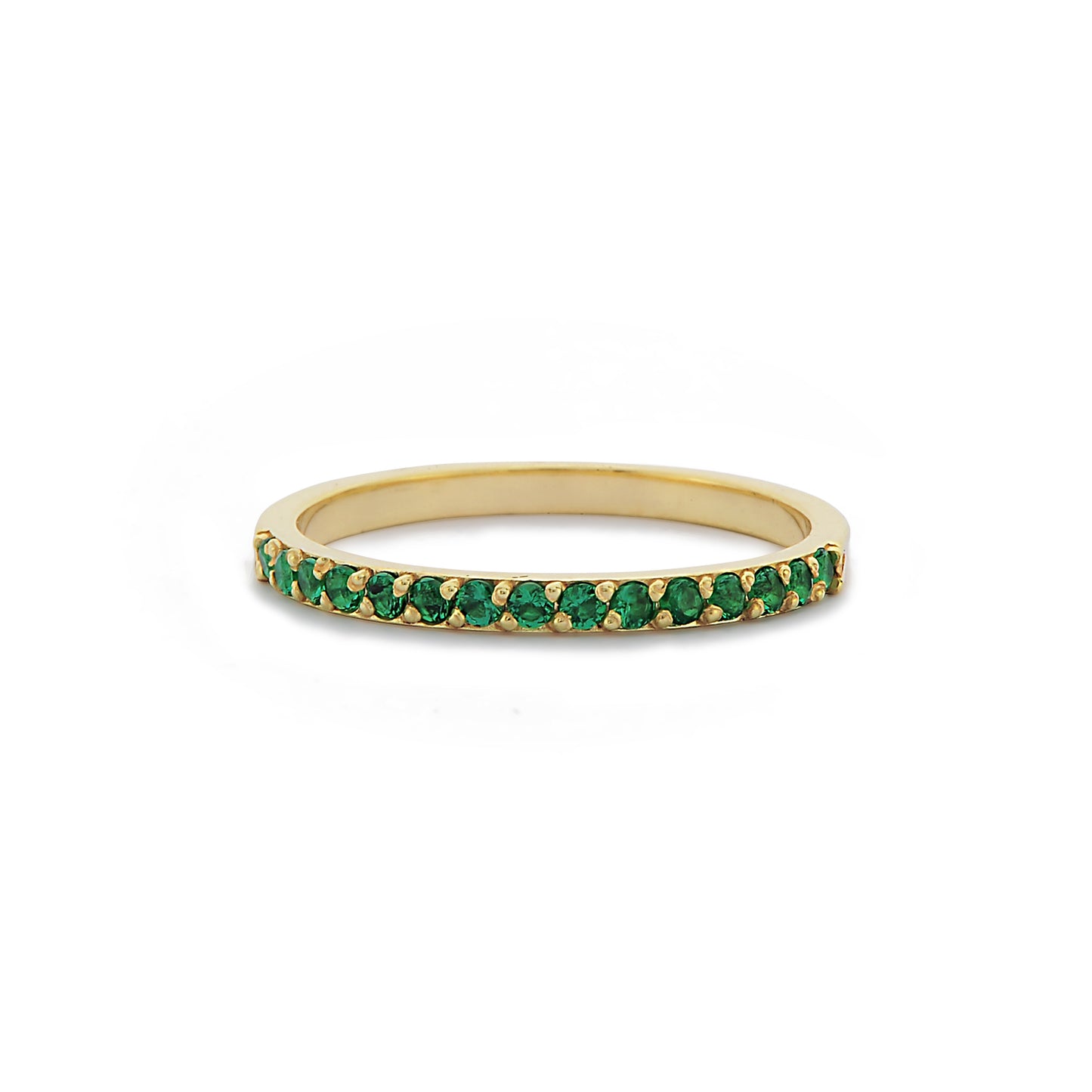 1,60 mm Groene Smaragd Band Minimalistische Gouden Dames Ring