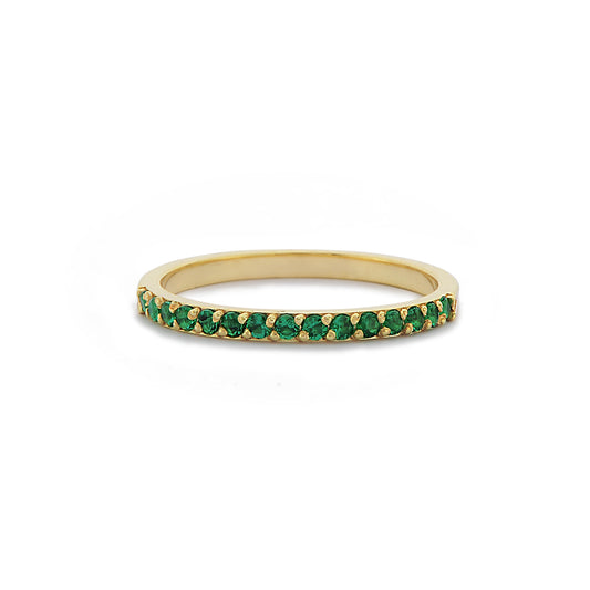 1,60 mm Groene Smaragd Band Minimalistische Gouden Dames Ring