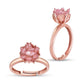 ZILVEREN LOTUS RING ROZE ZIRKONIA