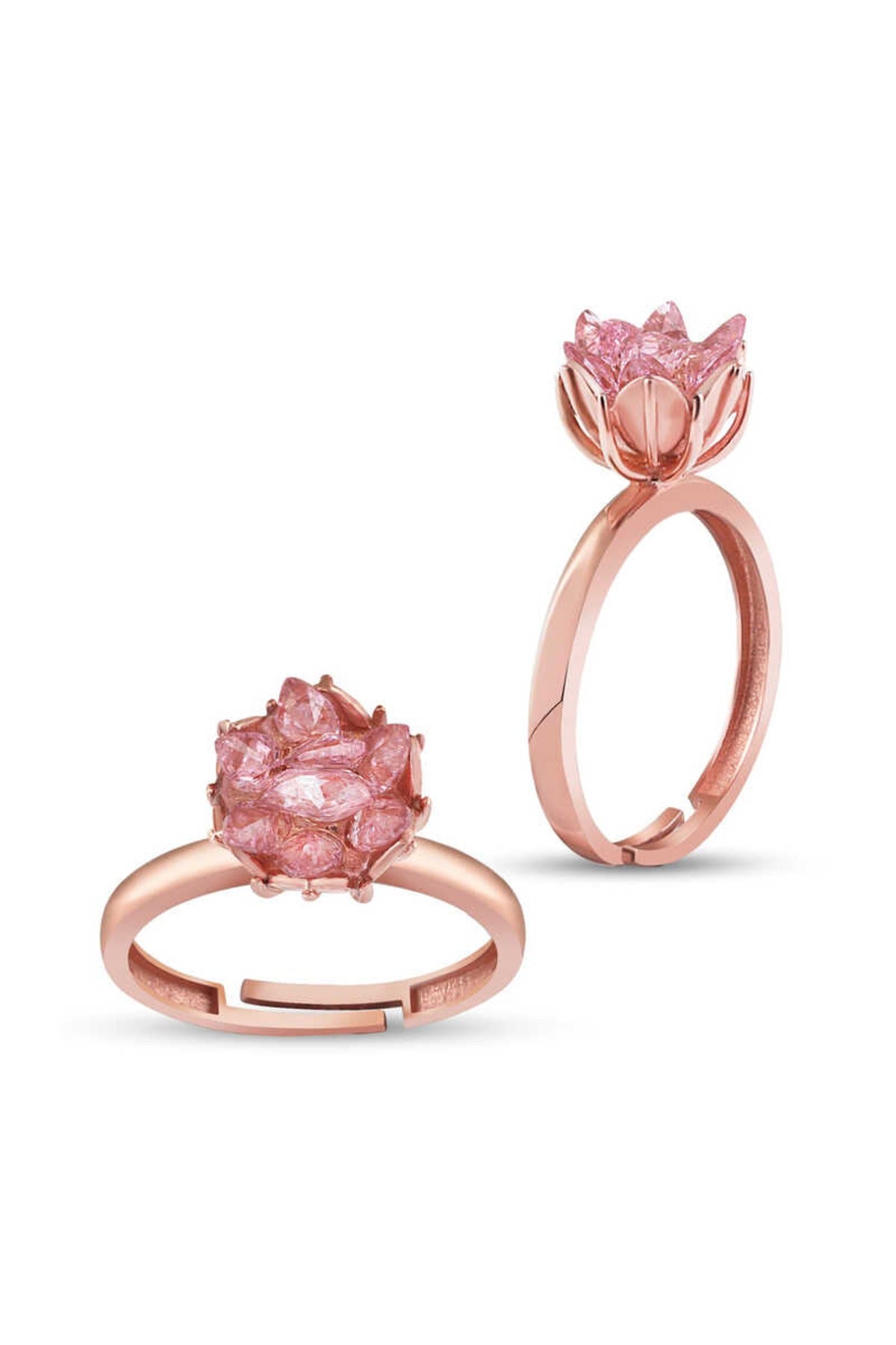 ZILVEREN LOTUS RING ROZE ZIRKONIA