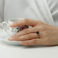 ZILVEREN LOTUS RING ZWART ZIRKONIA