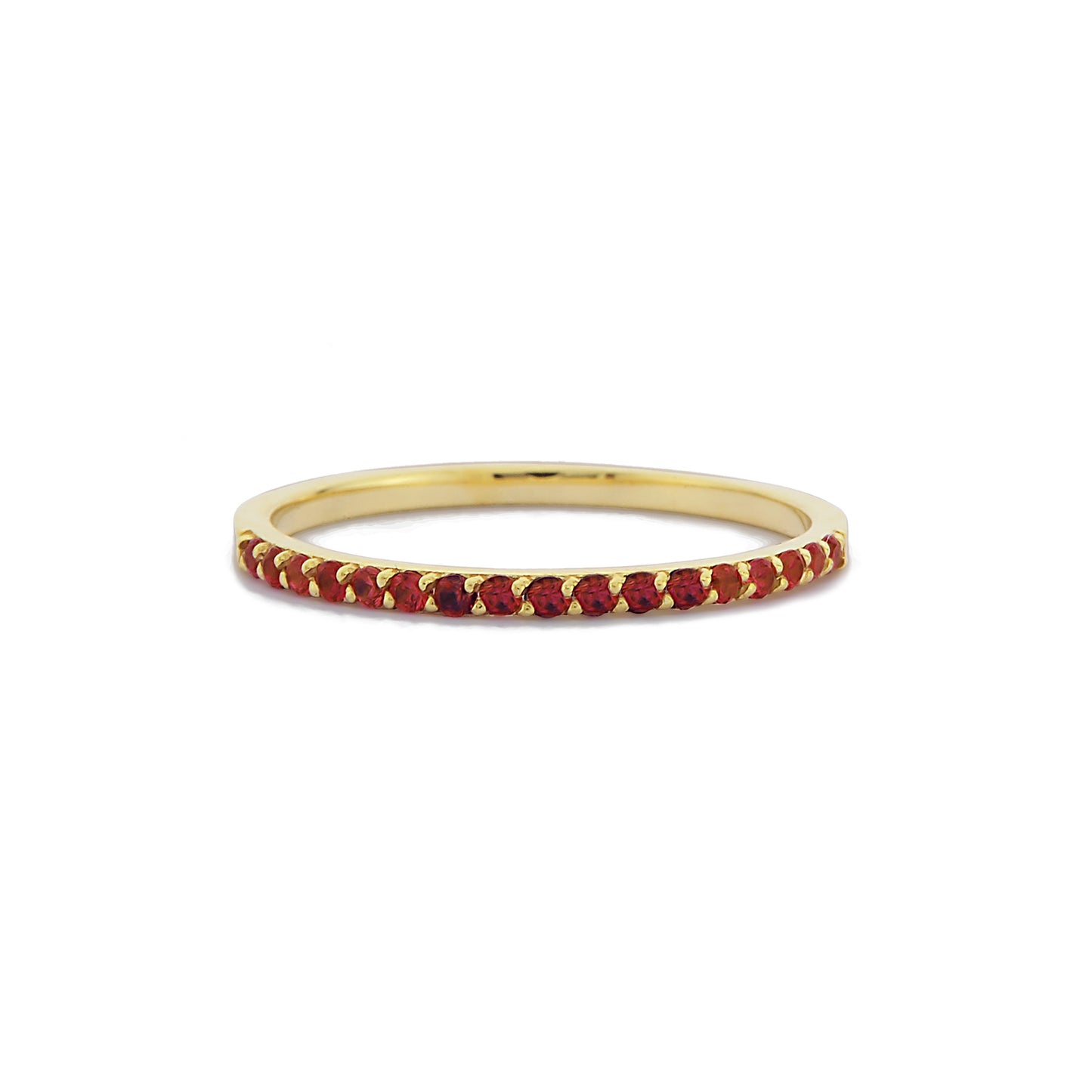 1,30 mm Rode Ruby Band Minimalistische Gouden Dames Ring