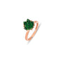 ZILVEREN LOTUS RING GROEN ZIRKONIA